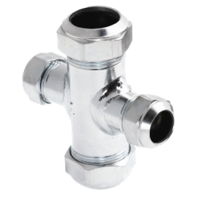 BONFIX C-staal knelfitting kruisstuk 114 - 22mm x 15mm x 15mm x 15mm FFFF Foto van BONFIX C-staal knelfitting kruisstuk 114 - 22mm x 15mm x 15mm x 15mm FFFF