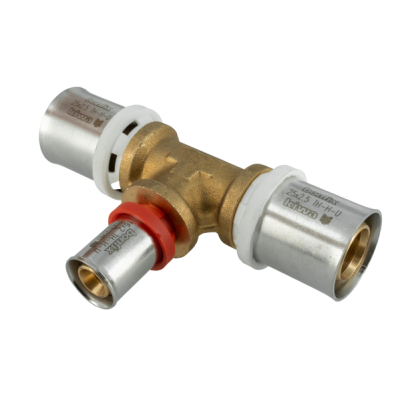 BONFIX Alu-pers messing persfitting T-stuk verloop 25mm x 16mm x 25mm FFF