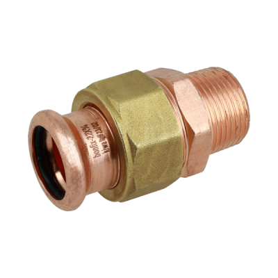 BONFIX press fitting red copper 3-piece coupling 12mm x 1/2inch FR Photo of BONFIX press fitting red copper 3-piece coupling 12mm x 1/2inch FR