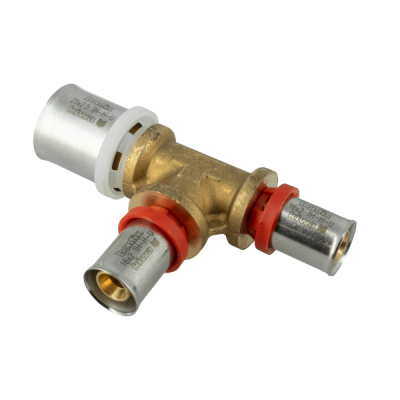 BONFIX Alu-pers messing persfitting T-stuk verloop 25mm x 16mm x 16mm FFF