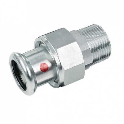 BONFIX press fitting galvanized steel 3-piece coupling external thread 42mm x 1 1/2inch FR Photo of BONFIX press fitting galvanized steel 3-piece coupling external thread 42mm x 1 1/2inch FR