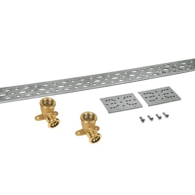 Photo of BONFIX press fitting red copper water wall plate mounting set 15mm x 1/2inch FRp