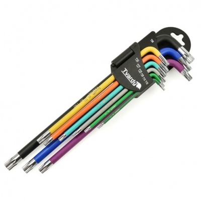 Photo of 9-piece long Torx key set T10–T50 – Color-coded - Tvardy