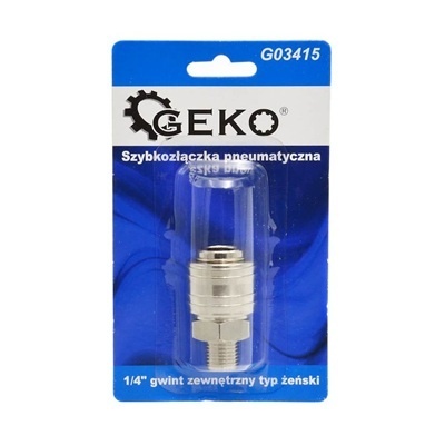 Photo of GEKO Compressed air quick coupling 1/4 inch external thread – Brass