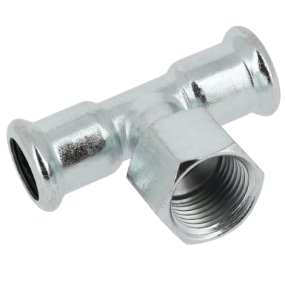 BONFIX press fitting galvanized steel Tee 108mm x 3/4inch x 108mm FRpF