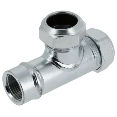 BONFIX C-steel compression fitting Tee 112 - 15mm x 15mm x 1/2inch FRpF Photo of BONFIX C-steel compression fitting Tee 112 - 15mm x 15mm x 1/2inch FRpF