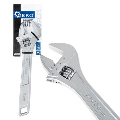 Photo of GEKO Adjustable Wrench 250 mm – 0-34 mm – CrV Steel – Ergonomic