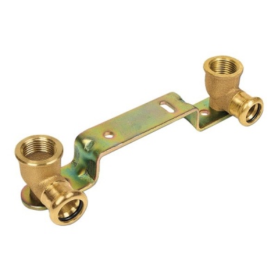 Photo of BONFIX press fitting red copper silicium wall plate bracket 15mm x 1/2inch FRp