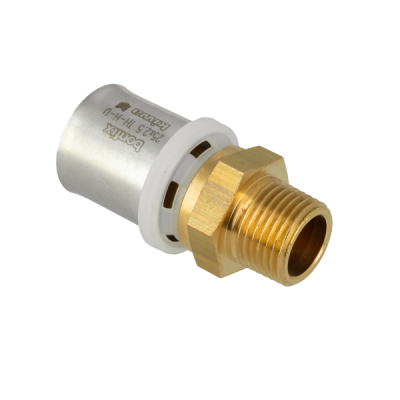 BONFIX Alu-pers - messing perskoppeling - persfitting - puntstuk 1/2inch x 25mm FR
