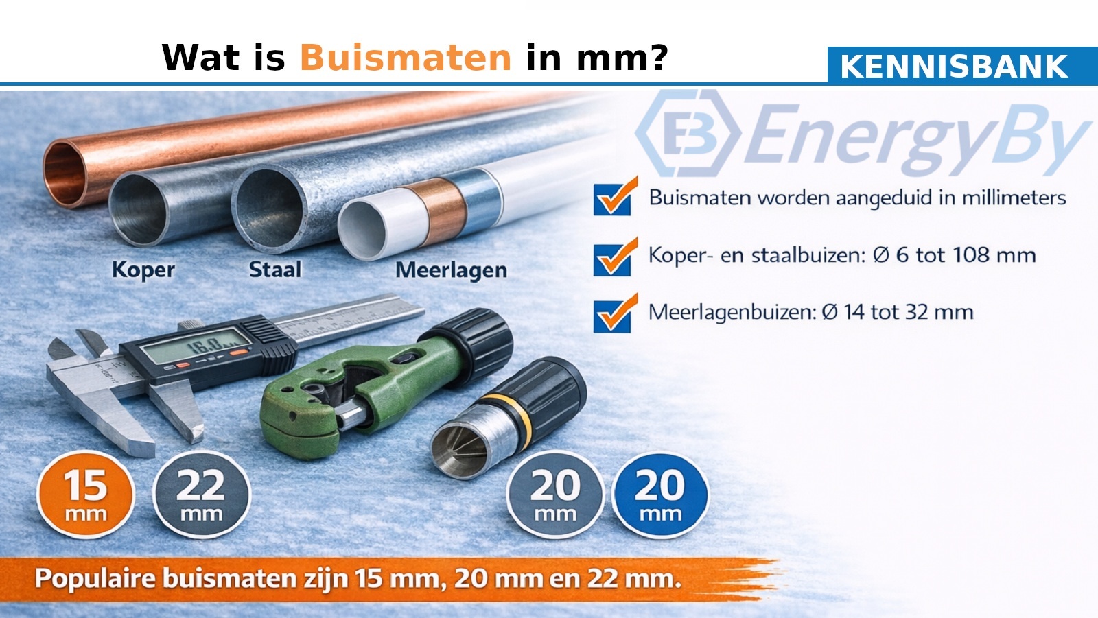 Buismaten in mm: koper, staal en kunststof uitgelegd