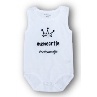 Romper met tekst 'meneer koekepeertje' Romper met tekst 'meneer koekepeertje'