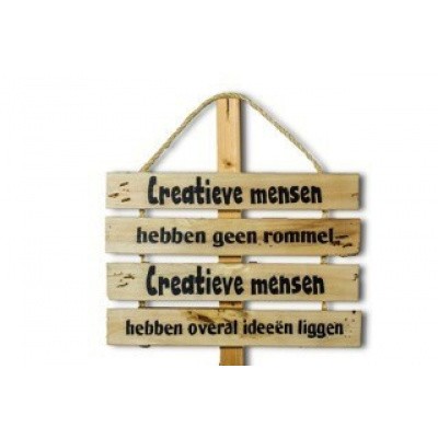 Wandbord met tekst 'Creatieve mensen' Wandbord met tekst 'Creatieve mensen'