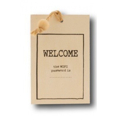 Houten kaart: Welcome the wifi password is Houten kaart: Welcome the wifi password is