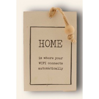 Houten kaart: Home is where the wifi connects automatically Houten kaart: Home is where the wifi connects automatically