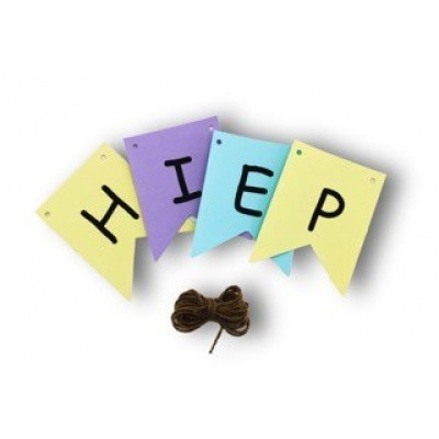 Feestslinger Hiep. Hiep. Hoera pastelkleur Feestslinger Hiep. Hiep. Hoera pastelkleur