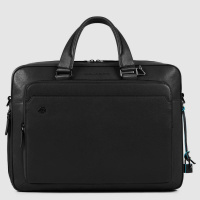 Piquadro B3 CA4027 Black Square Portfolio Computer Briefcase Black