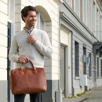 Plevier 350 Business Laptoptas Cognac Basalt