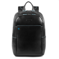 Piquadro B2 CA4762 Blue Square Computer Backpack Black