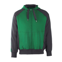 MASCOT® Workwear Capuchontrui met rits | UNIQUE | 0309 groen/zwart | 50566-963-0309