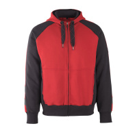 MASCOT® Workwear Capuchontrui met rits | UNIQUE | 0209 rood/zwart | 50566-963-0209