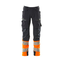 MASCOT® Workwear Werkbroek met kniezakken | ACCELERATE SAFE | 01014 donkermarine/hi-vis oranje | 191