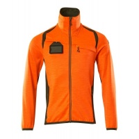 MASCOT® Workwear Fleecetrui met rits | ACCELERATE SAFE | 1433 hi-vis oranje/mosgroen | 19403-316-14