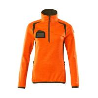 MASCOT® Workwear Fleecetrui met korte rits | ACCELERATE SAFE | 1433 hi-vis oranje/mosgroen | 19353-3