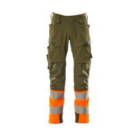 MASCOT® Workwear Werkbroek met kniezakken | ACCELERATE SAFE | 3314 mosgroen/hi-vis oranje | 19179-51