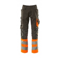 MASCOT® Workwear Broek met kniezakken | SAFE SUPREME | 1814 donkerantraciet/hi-vis oranje | 15679-8