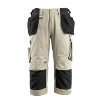 MASCOT® Workwear Driekwart Werkbroek met spijkerzakken | UNIQUE | 5509 lichtkhaki/zwart | 14349-442-