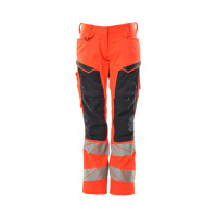 MASCOT® Workwear Werkbroek met kniezakken | ACCELERATE SAFE | 22210 hi-vis rood/donkermarine | 19578