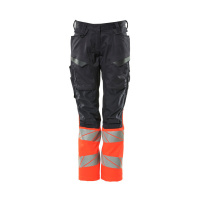 MASCOT® Workwear Werkbroek met kniezakken | ACCELERATE SAFE | 10222 donkermarine/hi-vis rood | 19678