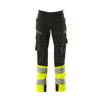 MASCOT® Workwear Werkbroek met dijbeenzakken | ACCELERATE SAFE | 0917 zwart/hi-vis geel | 19379-510-