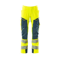 MASCOT® Workwear Werkbroek met kniezakken | ACCELERATE SAFE | 1744 hi-vis geel/donkerpetrol | 19079-