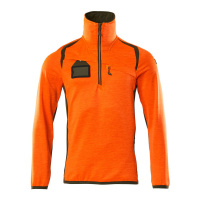 MASCOT® Workwear Fleecetrui met korte rits | ACCELERATE SAFE | 1433 hi-vis oranje/mosgroen | 19303-3