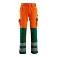 MASCOT® Workwear Broek met kniezakken | SAFE COMPETE | 1403 hi-vis oranje/groen | 07179-860-1403