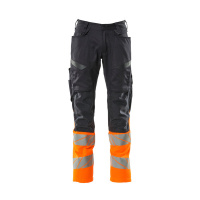 MASCOT® Workwear Werkbroek met kniezakken | ACCELERATE SAFE | 01014 donkermarine/hi-vis oranje | 196