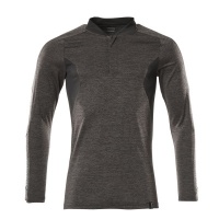 MASCOT® Workwear Poloshirt, met lange mouwen | ACCELERATE | 1809 donkerantraciet-gemêleerd/zwart |