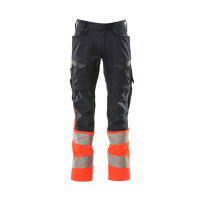 MASCOT® Workwear Werkbroek met kniezakken | ACCELERATE SAFE | 10222 donkermarine/hi-vis rood | 19679