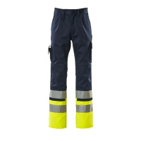 MASCOT® Workwear Werkbroek met kniezakken | SAFE COMPETE | 0117 marine/hi-vis geel | 12379-430-0117