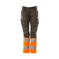 MASCOT® Workwear Werkbroek met kniezakken | ACCELERATE SAFE | 1814 donkerantraciet/hi-vis oranje | 1