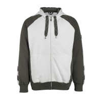 MASCOT® Workwear Capuchontrui met rits | UNIQUE | 0618 wit/donkerantraciet | 50566-963-0618