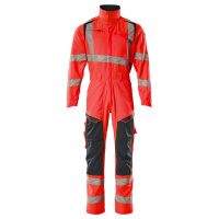 MASCOT® Workwear Overall met kniezakken | ACCELERATE SAFE | 22210 hi-vis rood/donkermarine | 19519-2