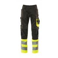 MASCOT® Workwear Broek met kniezakken | SAFE SUPREME | 0917 zwart/hi-vis geel | 15679-860-0917