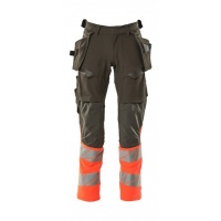 MASCOT® Workwear Broek met spijkerzakken | ACCELERATE SAFE | 18222 donkerantraciet/hi-vis rood | 19