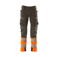 MASCOT® Workwear Werkbroek met kniezakken | ACCELERATE SAFE | 1814 donkerantraciet/hi-vis oranje | 1