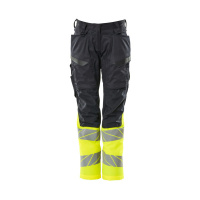 MASCOT® Workwear Werkbroek met kniezakken | ACCELERATE SAFE | 01017 donkermarine/hi-vis geel | 19678