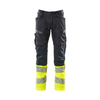 MASCOT® Workwear Werkbroek met kniezakken | ACCELERATE SAFE | 01017 donkermarine/hi-vis geel | 19679