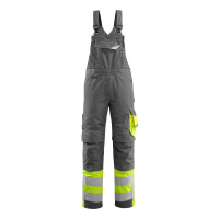 MASCOT® Workwear Amerikaanse overall met kniezakken | SAF | 1817 donkerantraciet/hi-vis geel | 15669