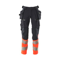 MASCOT® Workwear Werkbroek met spijkerzakken | ACCELERATE SAFE | 10222 donkermarine/hi-vis rood | 19